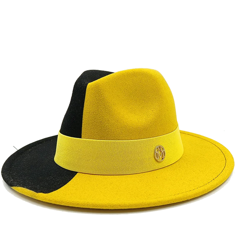 Yellow Black Fedora Jazz Hat