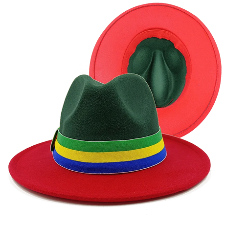green red fedora jazz hat