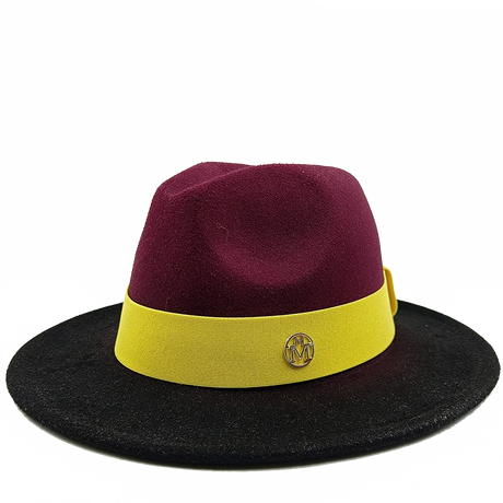 maroon black fedora jazz hat