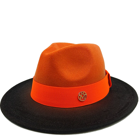 orange black fedora jazz hat