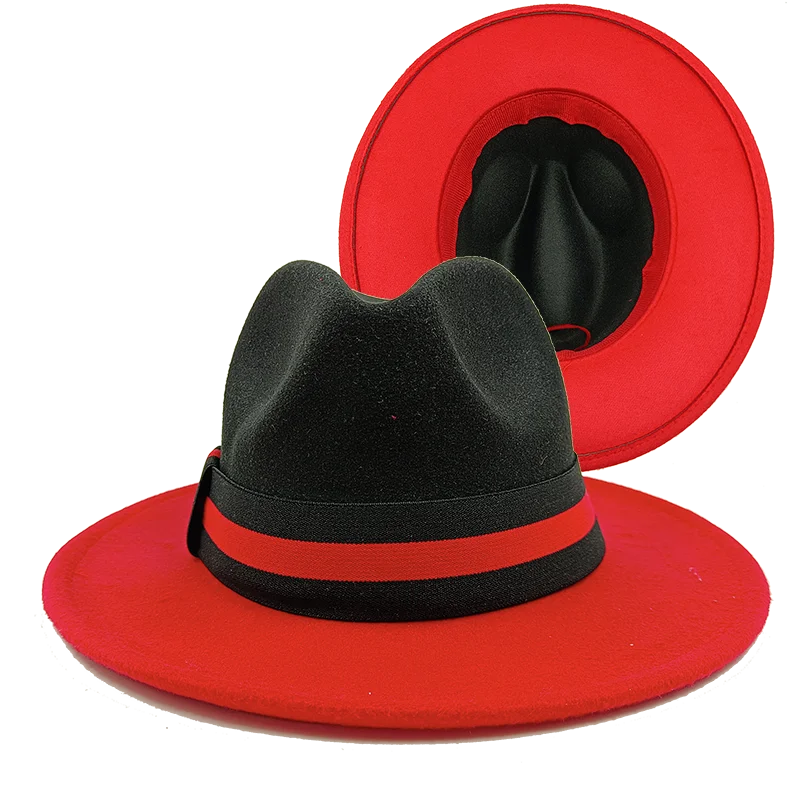 black red fedora jazz hat