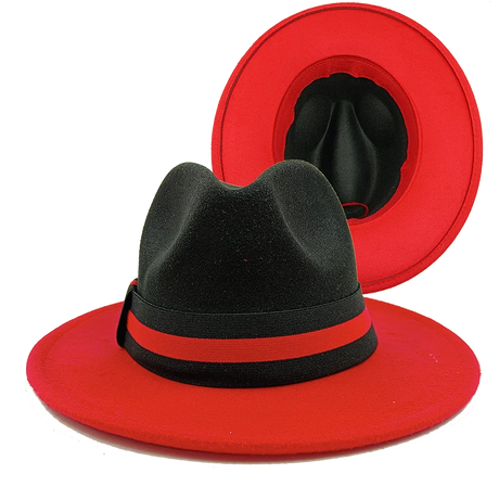 black red fedora jazz hat