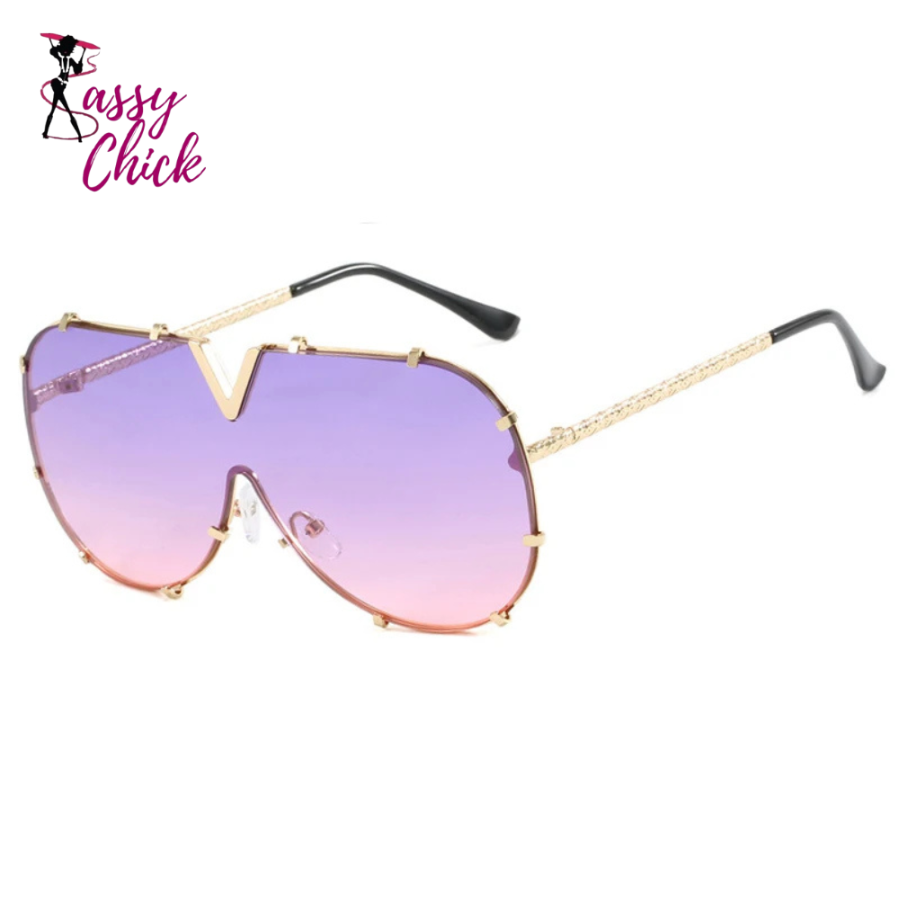 Female Driving Cycling Travel Windproof Pilot Sunglasses Sassy Chick Logo