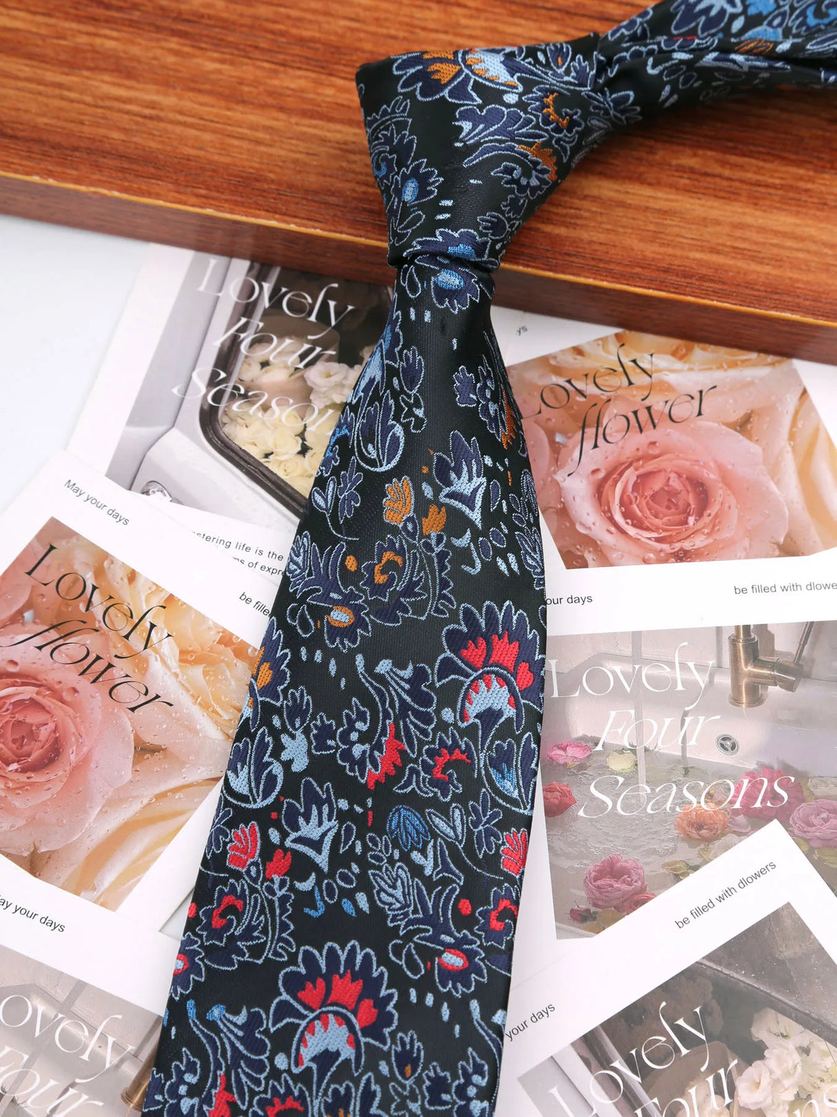 Floral Casual Wear Jacquard Suits Necktie