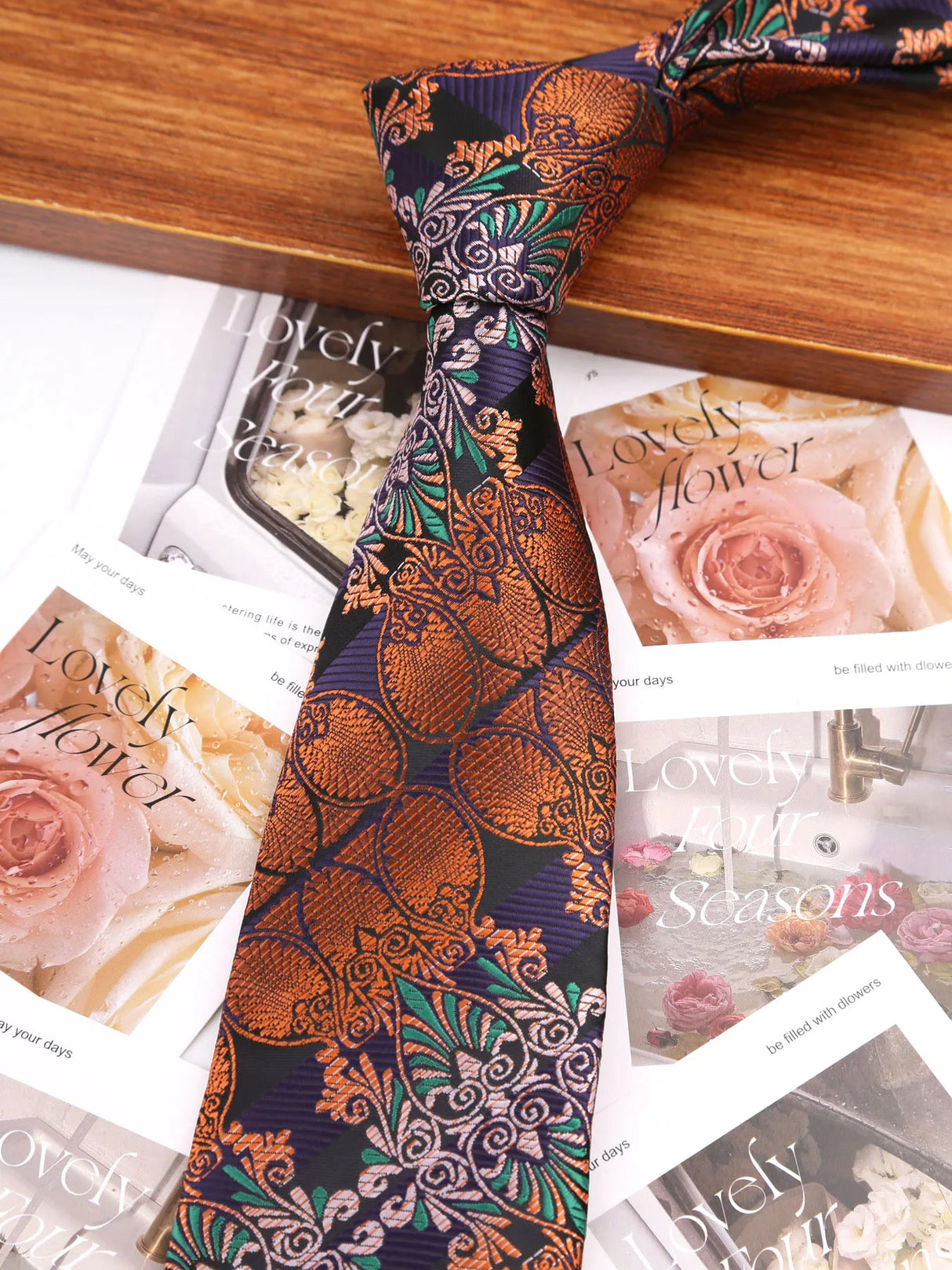 Floral Casual Wear Jacquard Suits Necktie