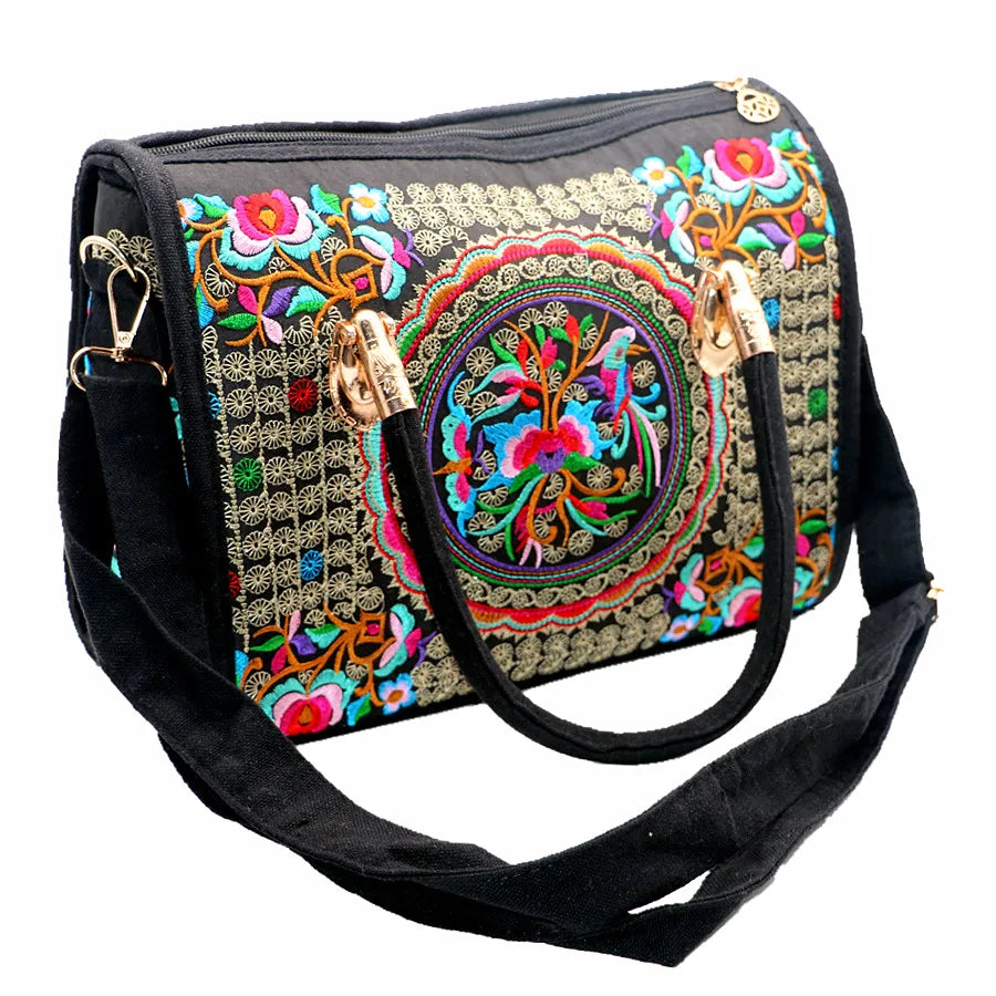 Floral Embroidered Vintage Bag