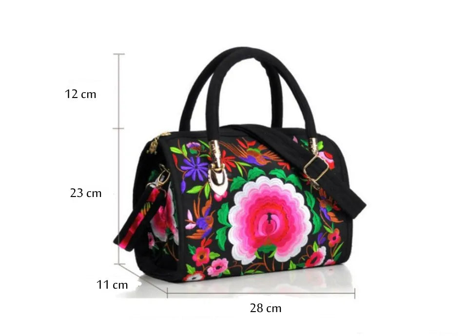Size of Floral Embroidered Vintage Bag