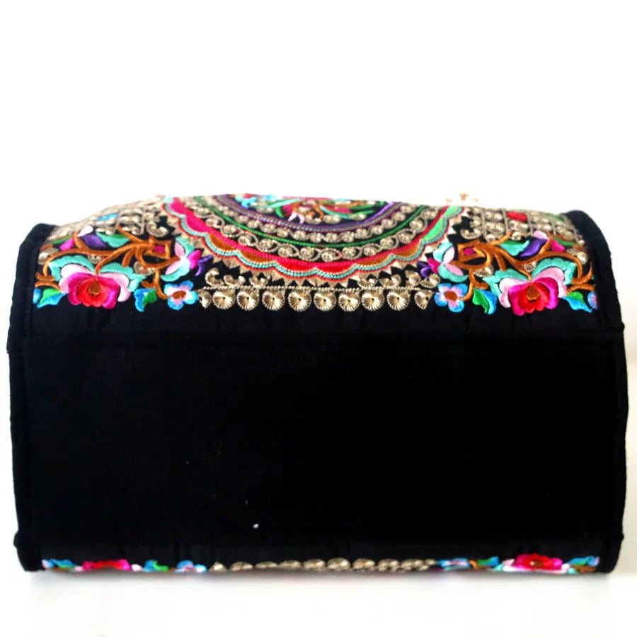back Floral Embroidered Vintage Bag