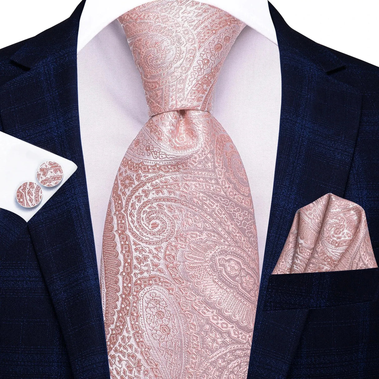 Pink Paisley Necktie Set