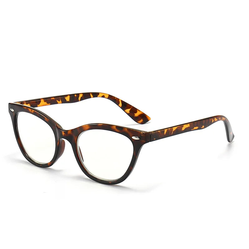 Leopard Retro Cat Eye Anti Blue Light Reading Glasses