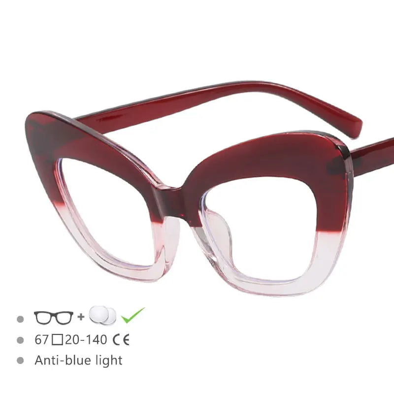 wine red color frame reading glasses