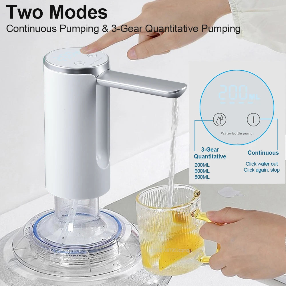 Foldable Electric Water Dispenser – USB Rechargeable for 19L Gallon Bottles