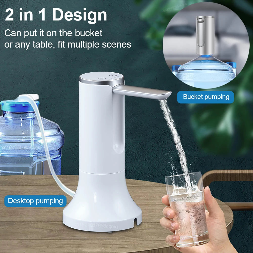 Foldable Electric Water Dispenser – USB Rechargeable for 19L Gallon Bottles