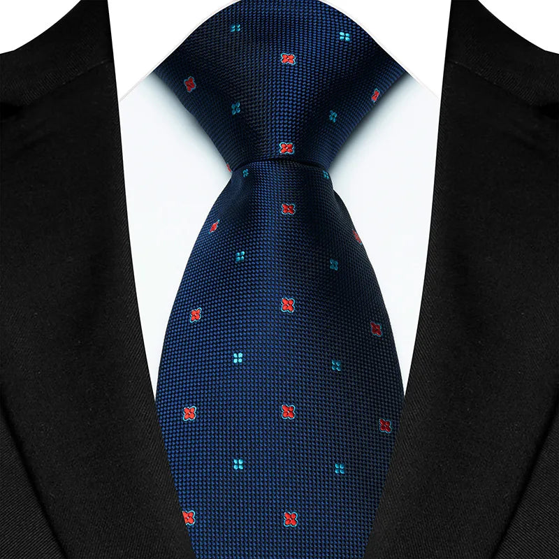 Blue Formal Classic Jacquard Woven 8CM Polka Dot Necktie
