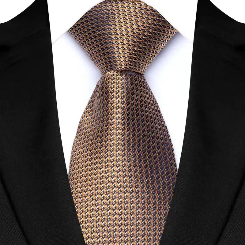 Brown Formal Classic Jacquard Woven 8CM Polka Dot Necktie