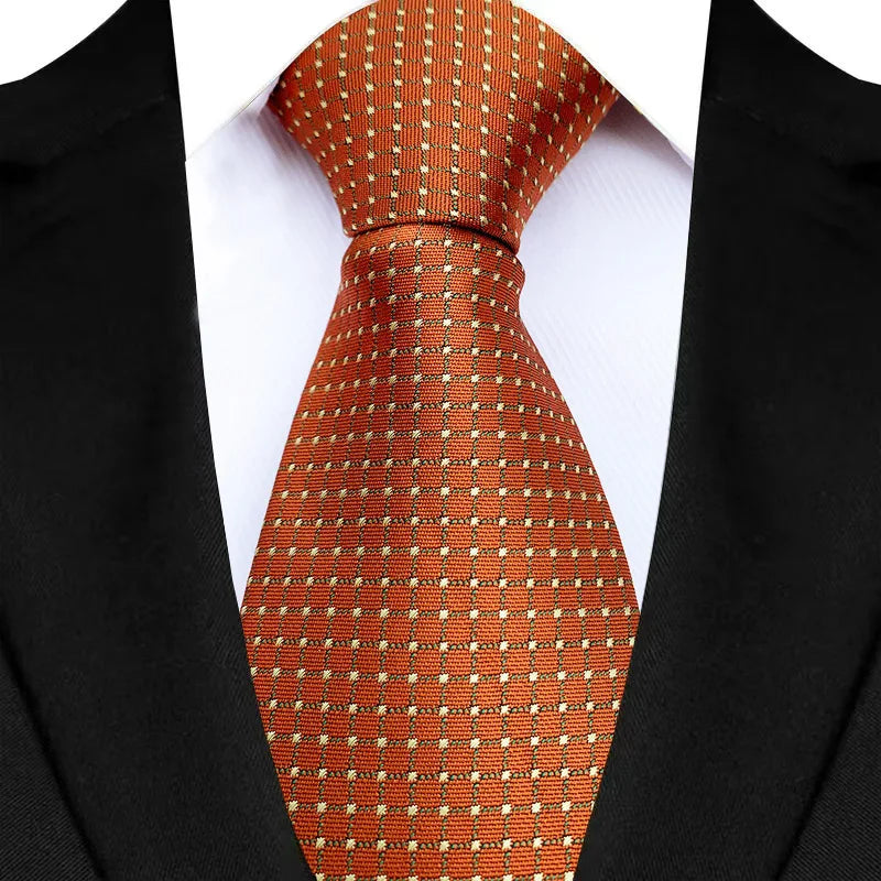 Orange Formal Classic Jacquard Woven 8CM Polka Dot Necktie