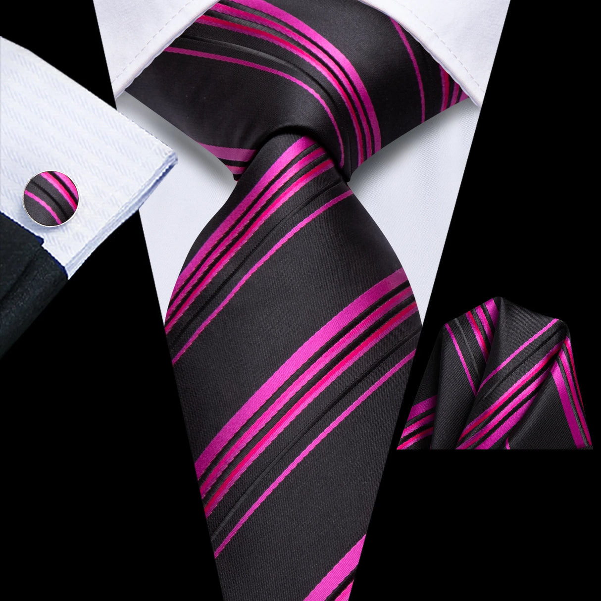 pink black necktie