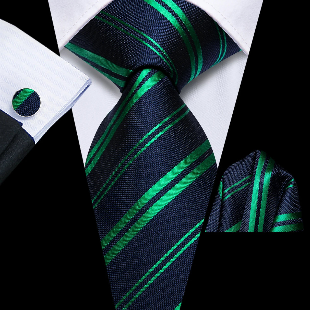Blue green color necktie
