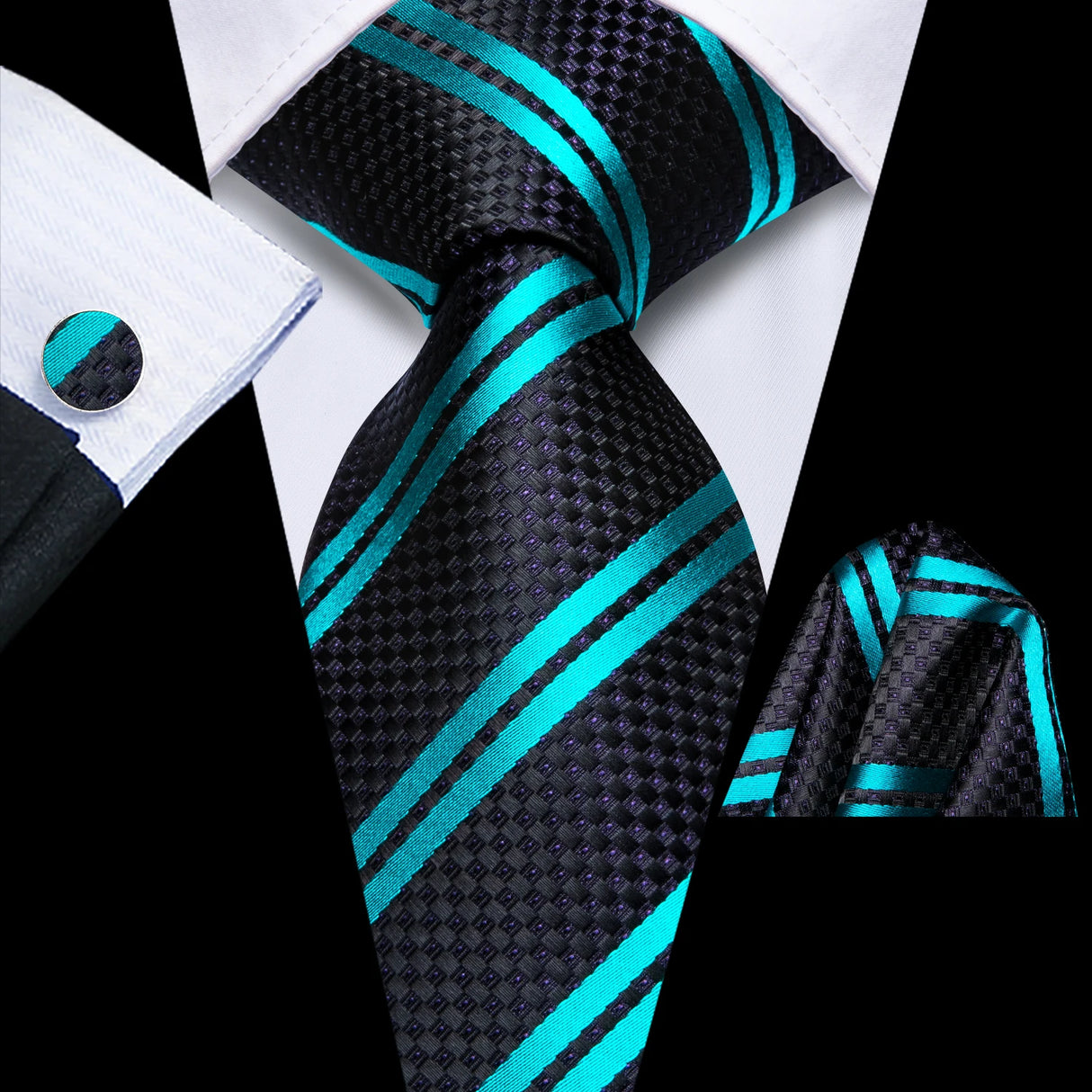 Blue black color necktie
