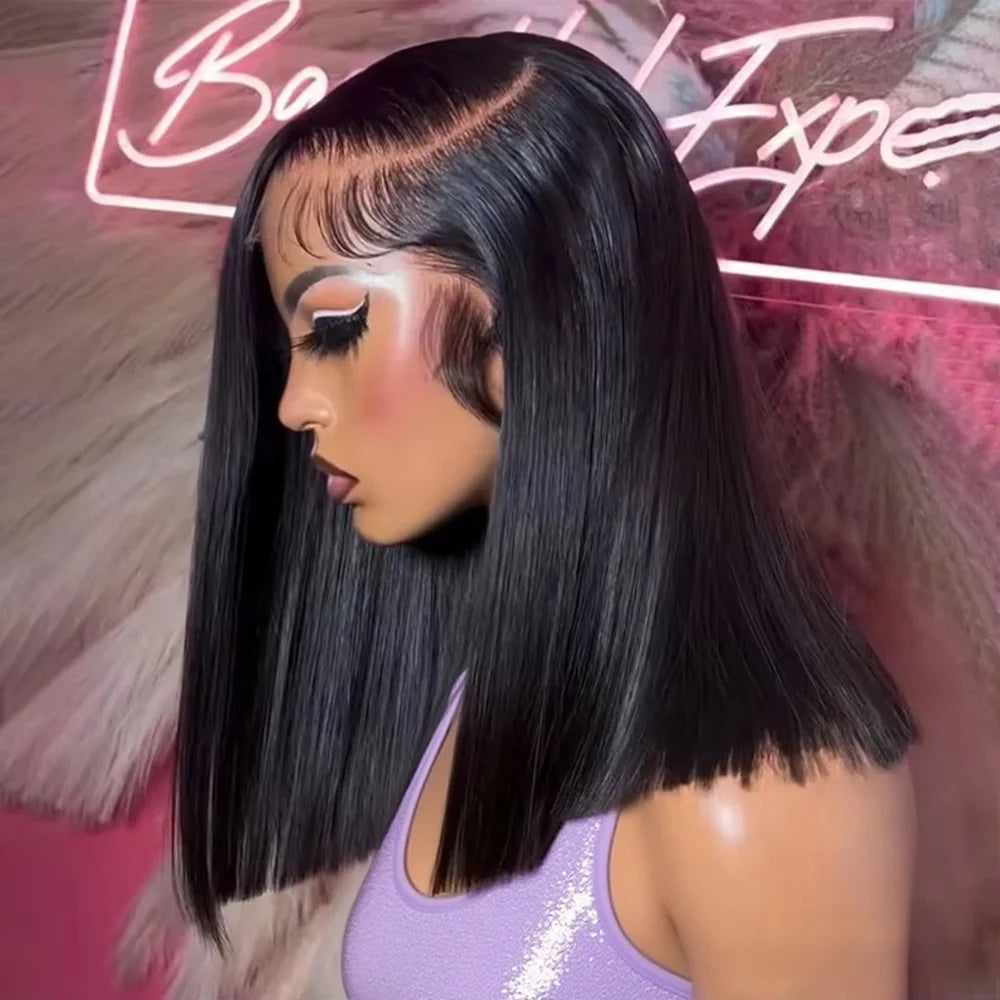 Frontal Short Bob 13x6 HD Straight Human Hair Wig