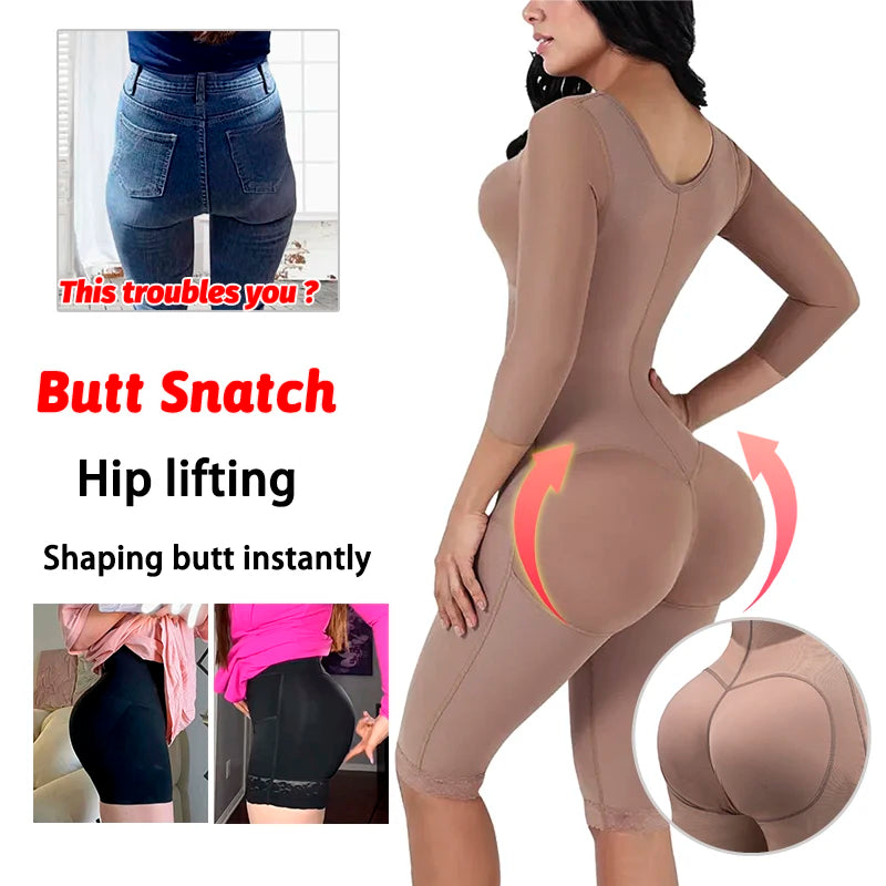 beige Full Body High Compression Girdles Shaper