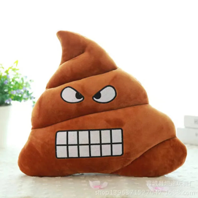 Funny poop emoji plush pillow toy with cute face expression