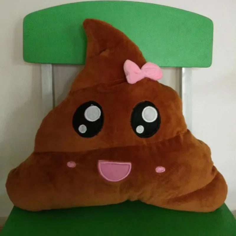 Funny poop emoji plush pillow toy with cute face expression