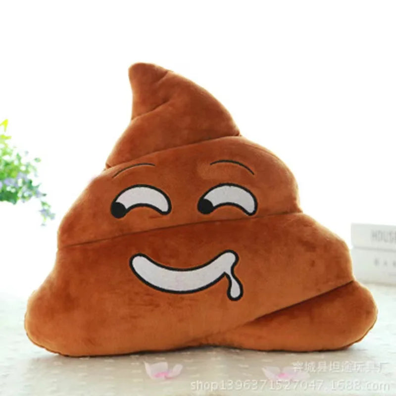 Funny poop emoji plush pillow toy with cute face expression