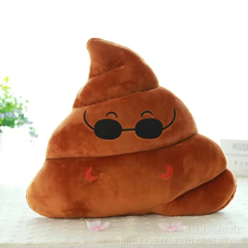 Funny poop emoji plush pillow toy with cute face expression
