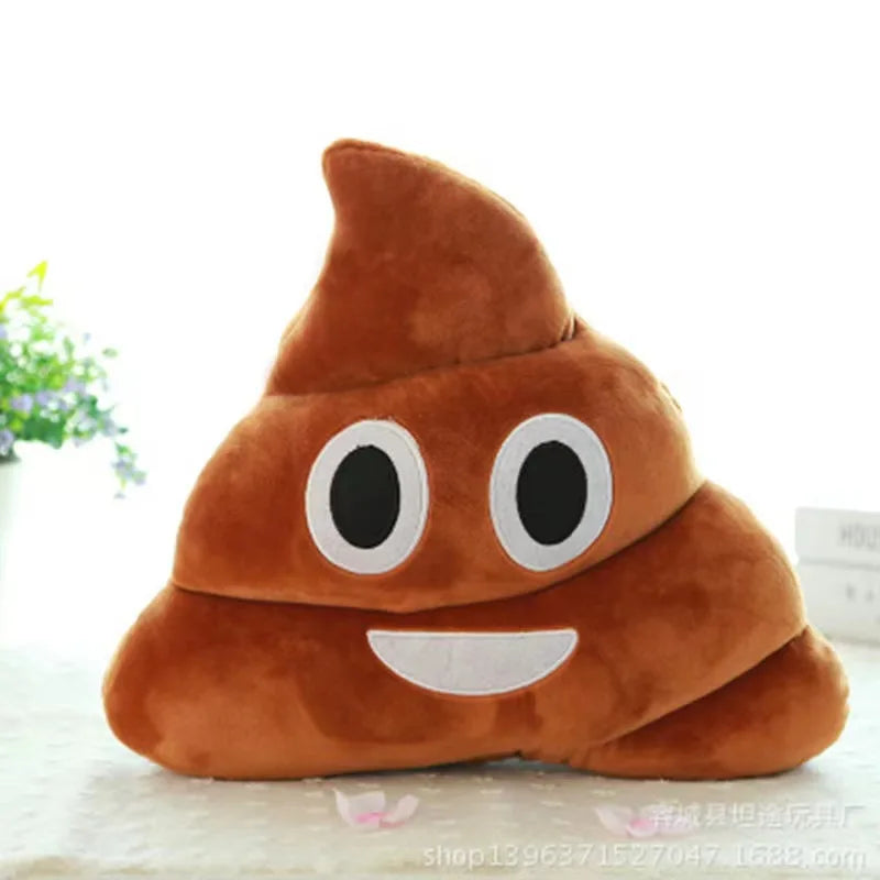 Funny poop emoji plush pillow toy with cute face expression