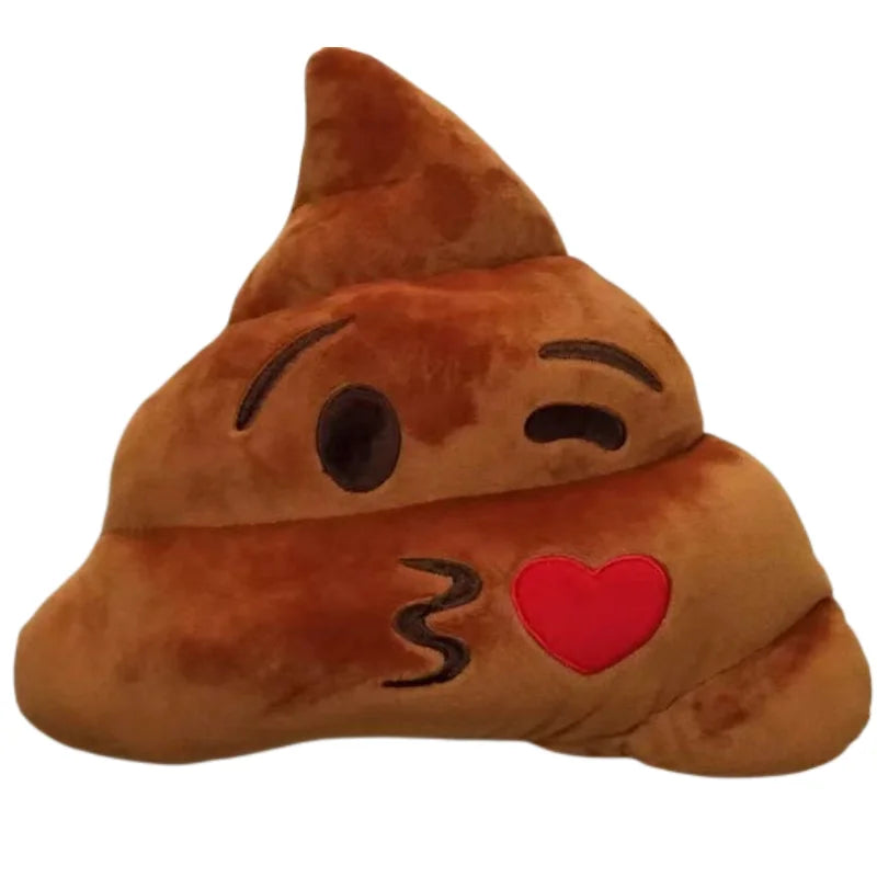 Funny poop emoji plush pillow toy with cute face expression