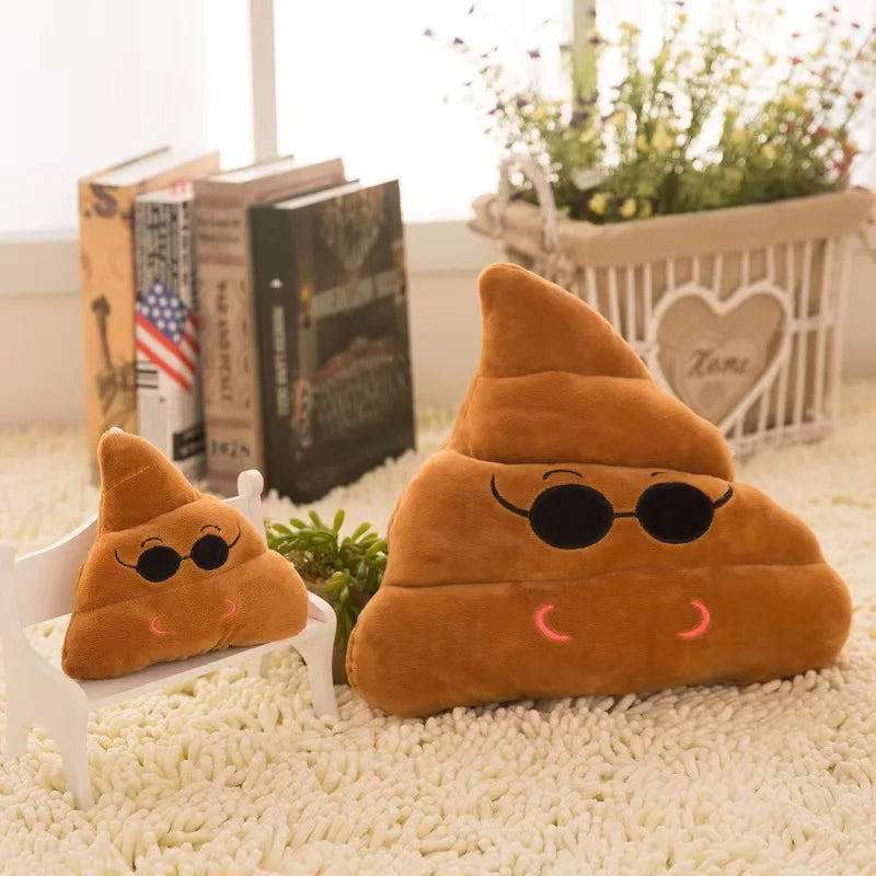 Funny poop emoji plush pillow toy with cute face expression