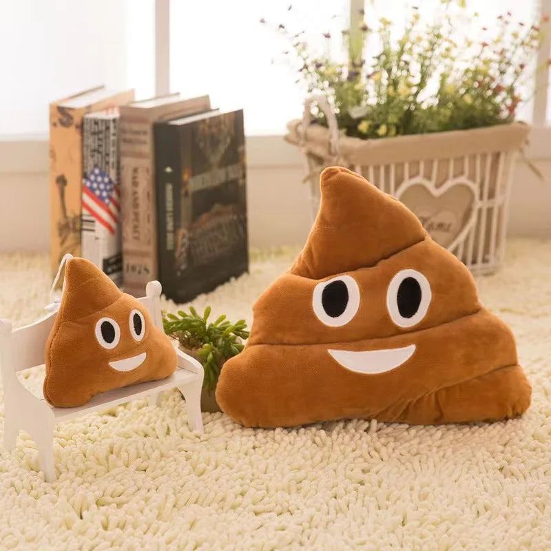 Funny poop emoji plush pillow toy with cute face expression