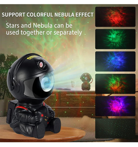 Galaxy astronaut star projector night light with LED nebula for bedroom decor