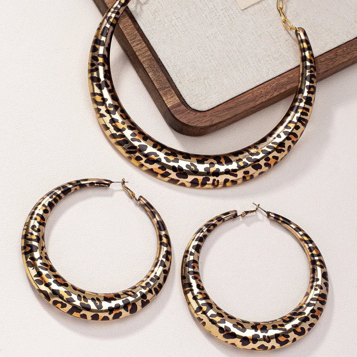 Geometric Leopard Exaggerated Earrings Necklace