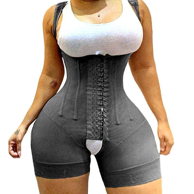 Grey Girdles Corset Bodysuit Shapewear