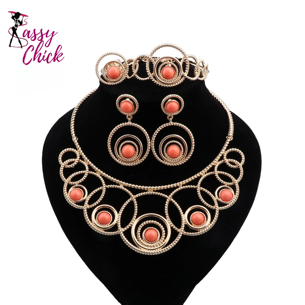 Gold Color Dubai Jewelry Sassy Chick Logo