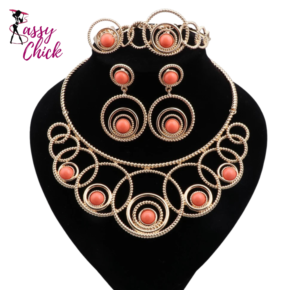 Gold Color Dubai Jewelry Sassy Chick Logo