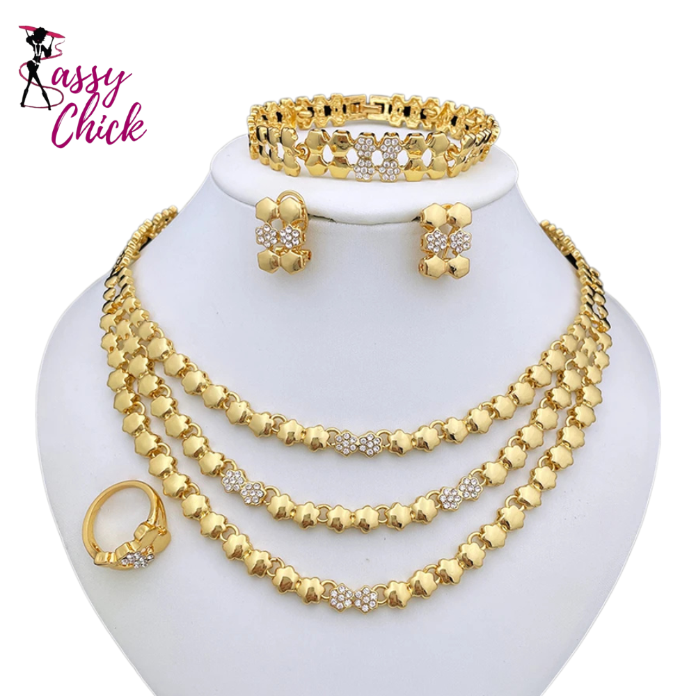 Gold Color For Women Jewelry Sets Sassy Chick Logo