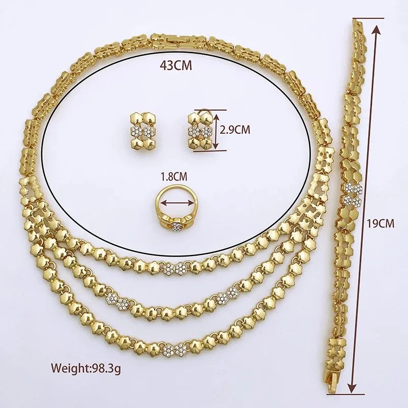 Size of Gold Color For Women Jewelry Sets