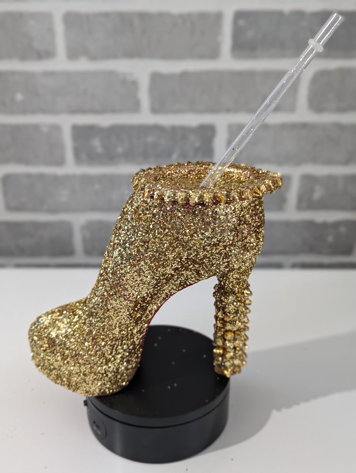 Gold Spiky Stiletto Heel Tumbler Cup