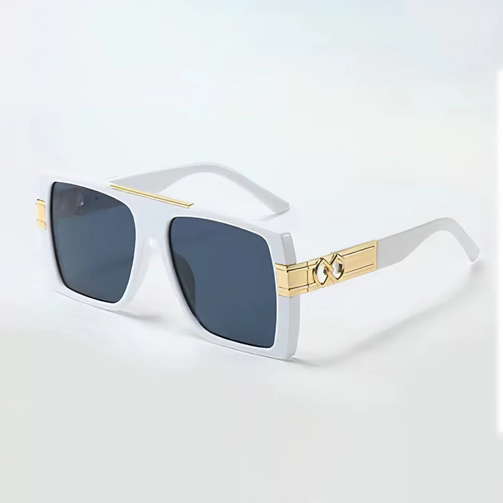 Golden Luxurious Sunglasses white
