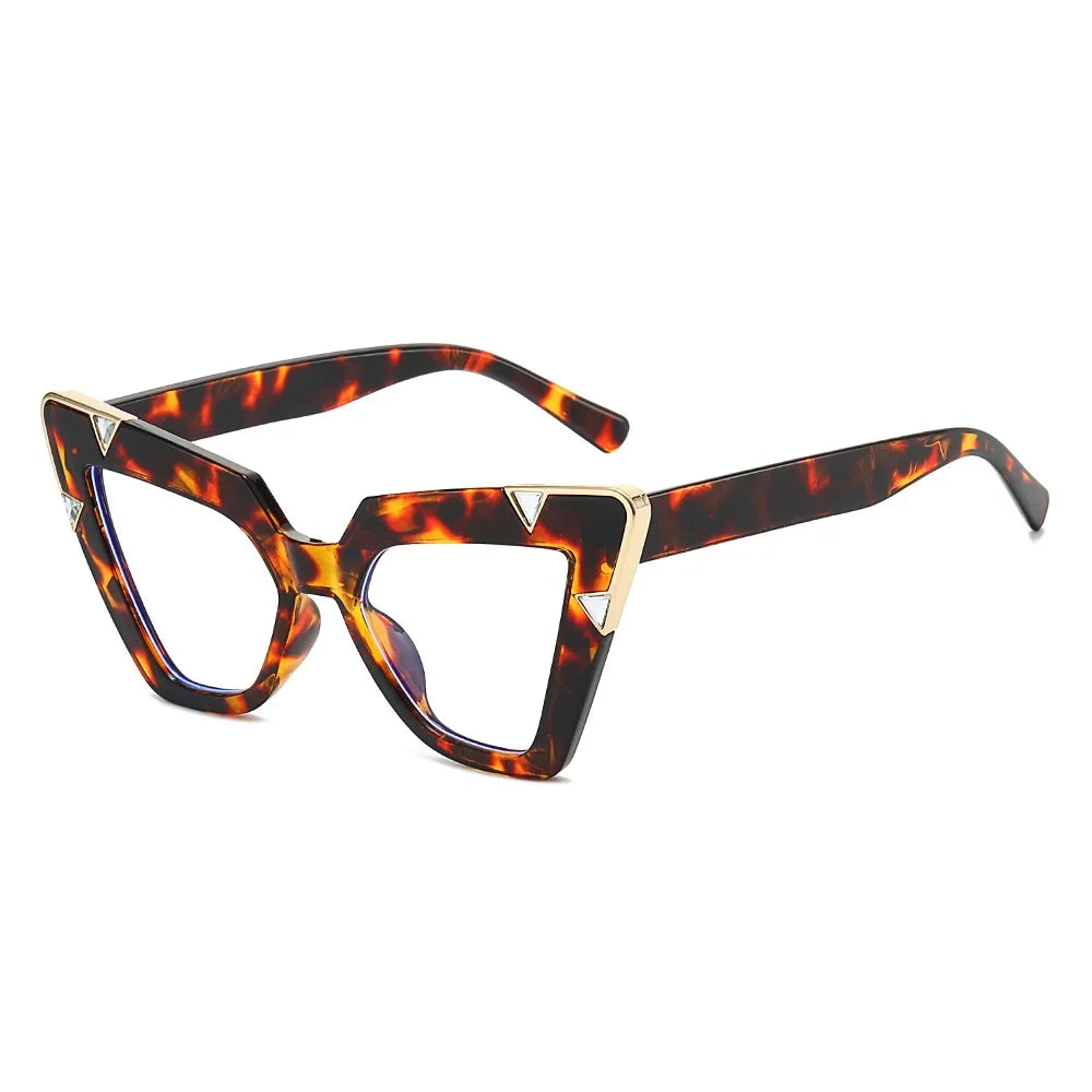 Gradient Driving Square Cat Eye Crystal Sunglasses