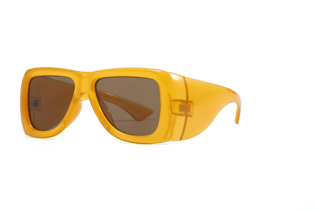 Yellow Gradient Hip-Hop Vintage Oversized Sunglasses