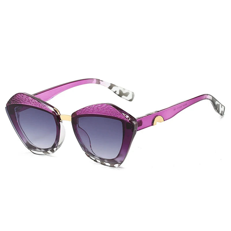 Violet Gradient Vintage Square Sunglasses