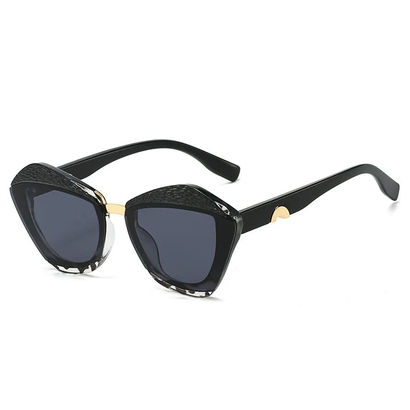 Black Gradient Vintage Square Sunglasses
