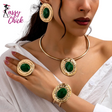 Green Gemstone Choker Necklace Set Sassy Chick Logo