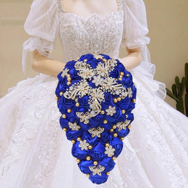 Blue Waterfall Bridal Flower Bouquets