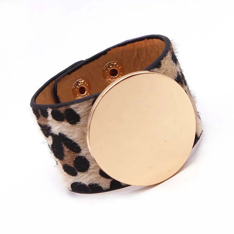 Leopard Wrap Leather Bracelet