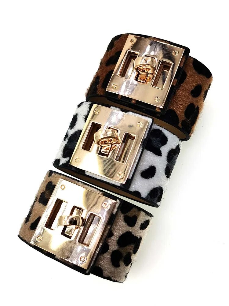 Leopard Wrap Leather Bracelet